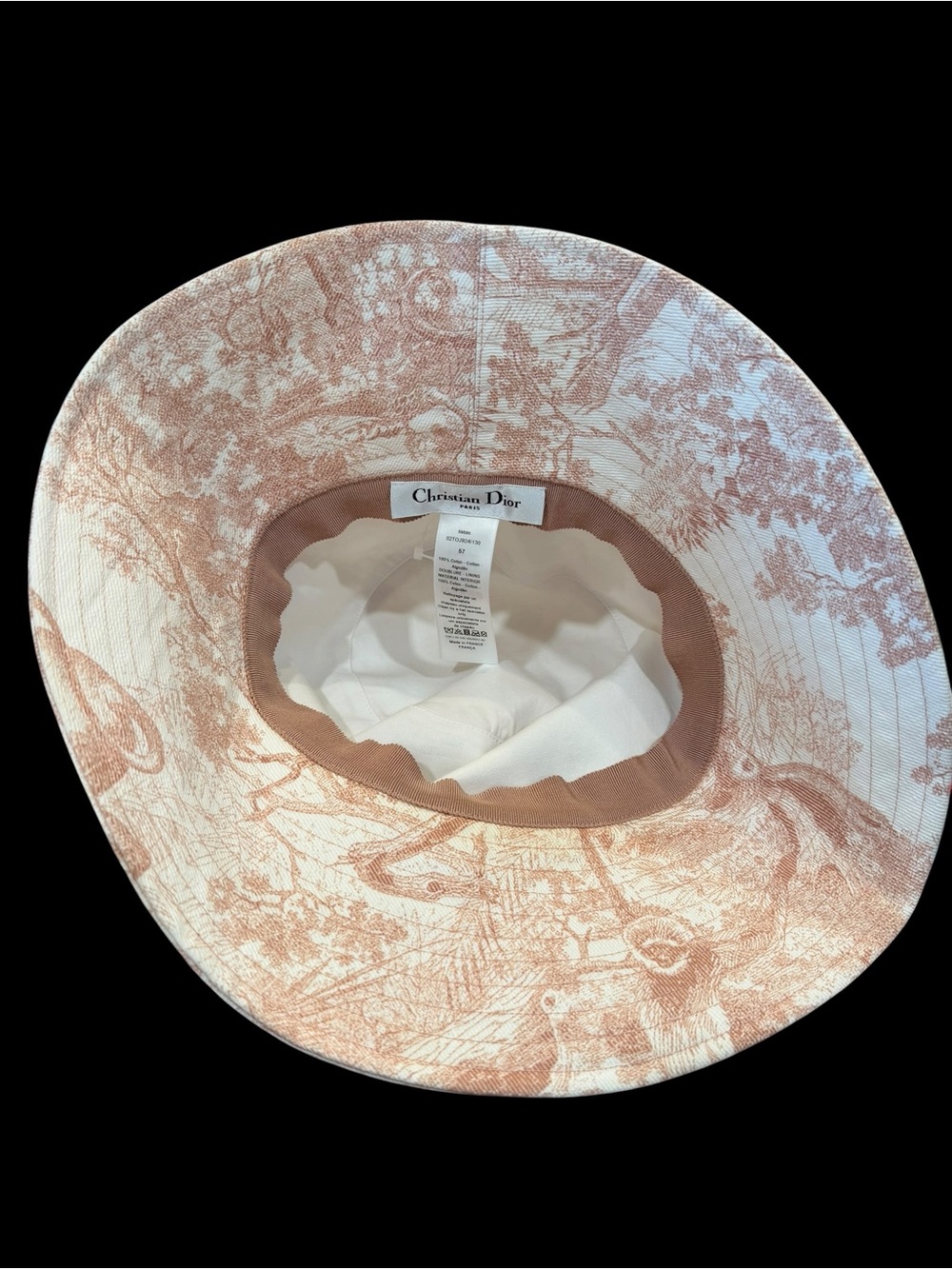 Dior Pink & Cream Lion Motif Bucket Hat - Picture 5 of 8